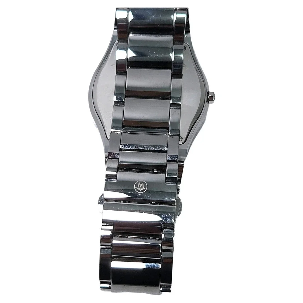 Movado Museum Watch 89 C6 1850 Mens Minimalist Black Tungsten Carbide Swiss